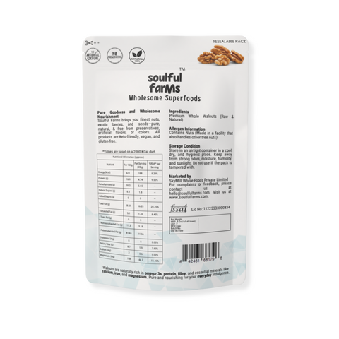 Premium American Walnut Kernels | Crunchy, Nutty & Rich in Omega-3, Protein & Fibre | 150g Pack