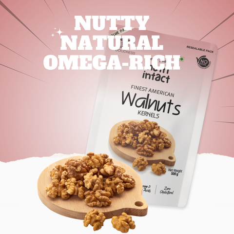 Finest American Walnut Kernels | Crunchy, Nutty & Rich in Omega-3, Protein & Fibre | 500g Pack