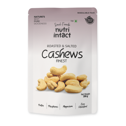 Premium Roasted & Salted Cashews | 100% Natural, Crunchy & Rich in Protein | 200g Pack
