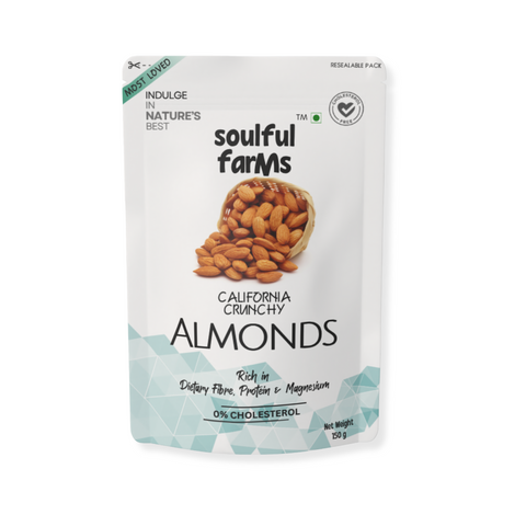 Premium Whole California Almonds | Rich in Vitamin E, Healthy Fats & Naturally Crunchy | 150g Pack